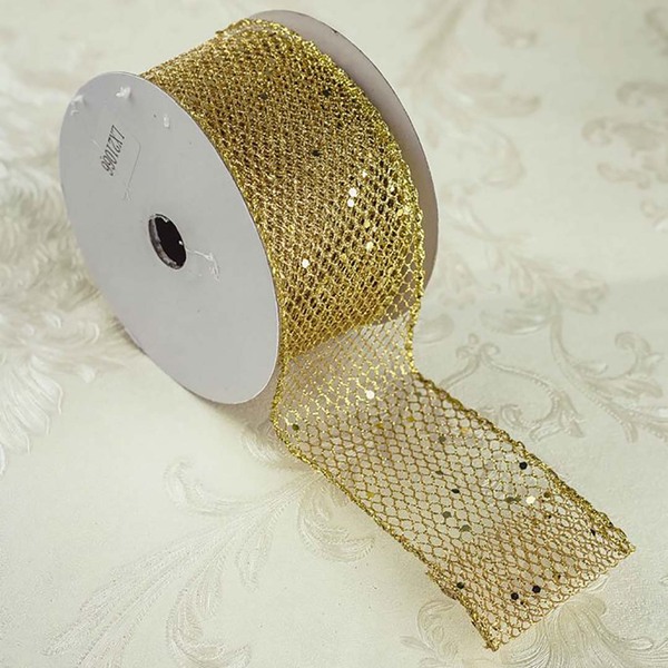 Fita Decorada Telada Dourada 6 3cm X 9 14 M | Natal Formosinha